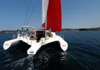 multihull sailing yacht trimaran neel 45 stern view